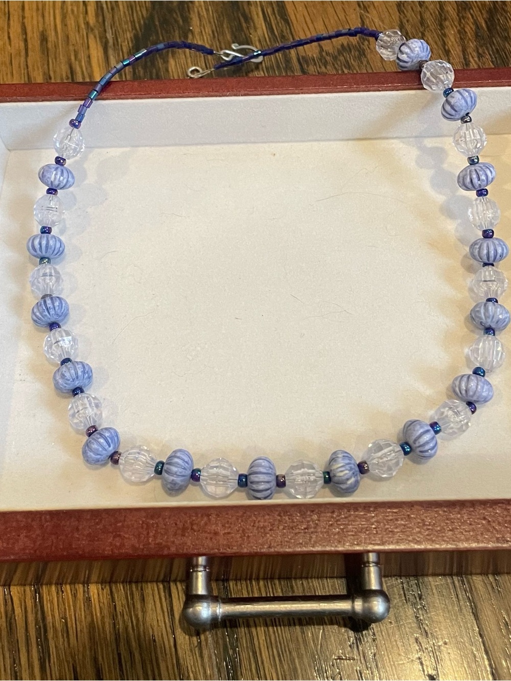 Handcrafted Blue Glass Bead Necklace - Elegant Women's Jewelry